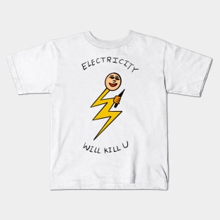 Beware of Electricity Kids T-Shirt